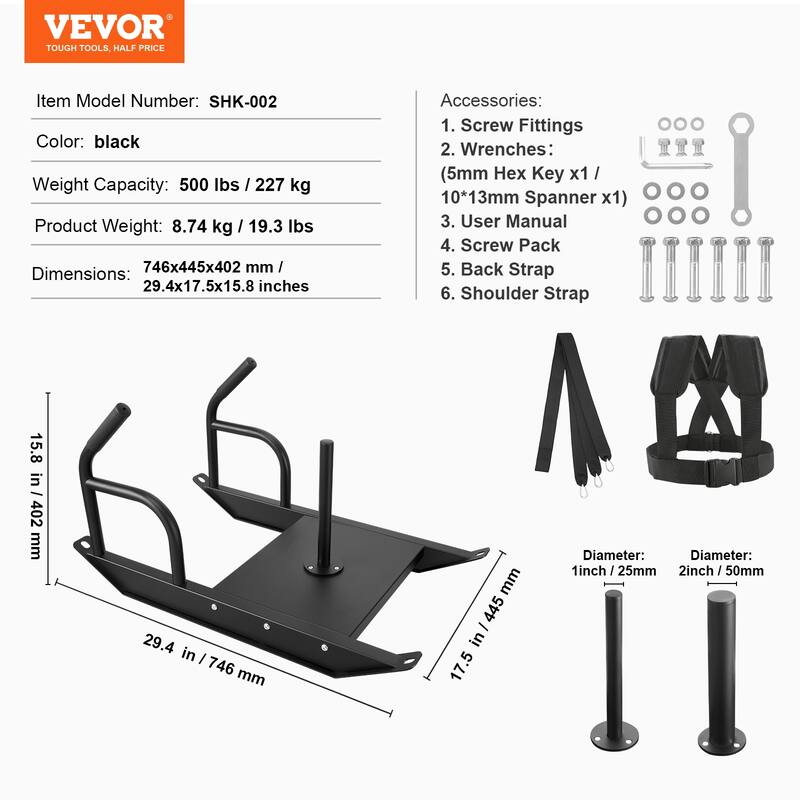 VEVOR Weight Training Pull Push Sled, Fitness Strength Speed Training Sled for Athletic Exercise and Speed Improvement