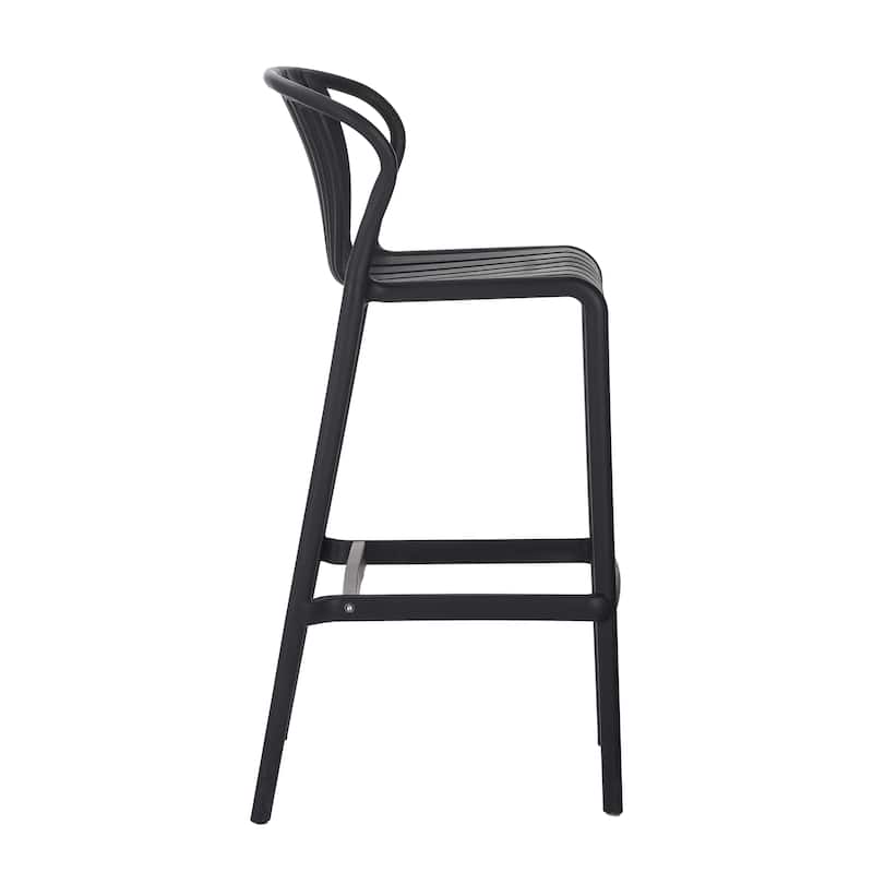 Christopher Knight Home - Rory Indoor/Outdoor Perforated Slat Back Bar Stools, Stackable Set of 2