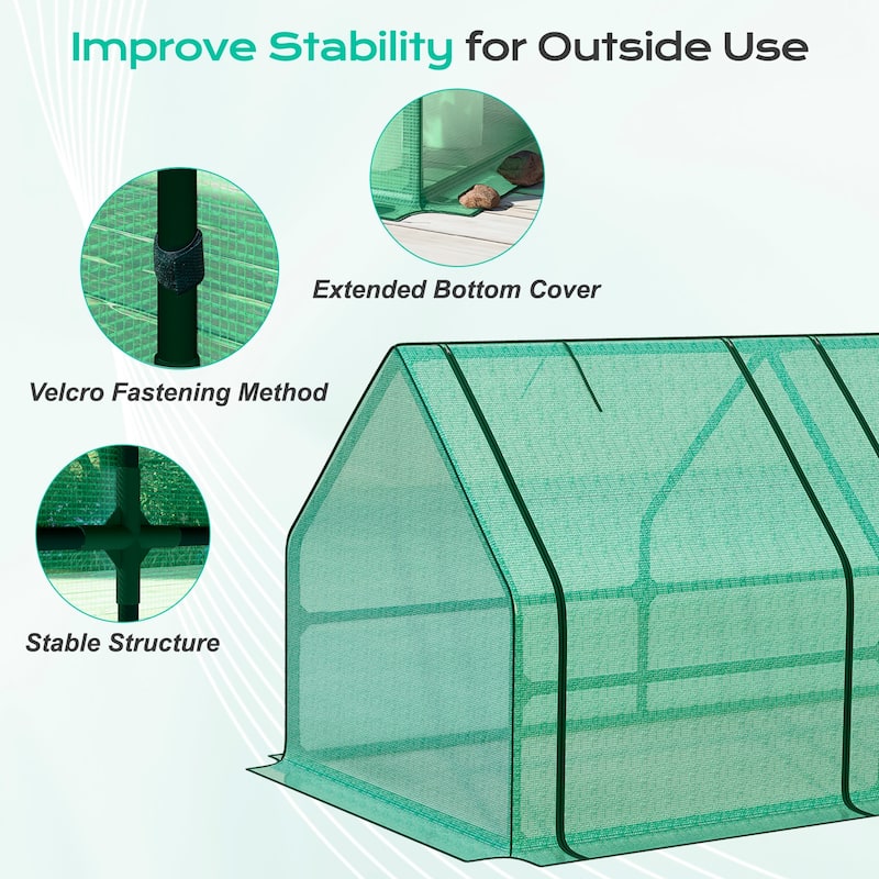 Aoodor Mini Greenhouse with 2 Zipper Doors,