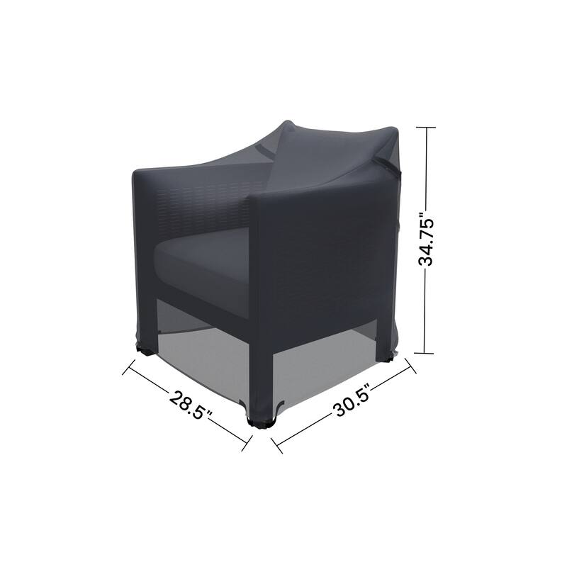 Burchett Outdoor Club Chair Cover Set of 2 - 34.75 x 28.5 x 30.5