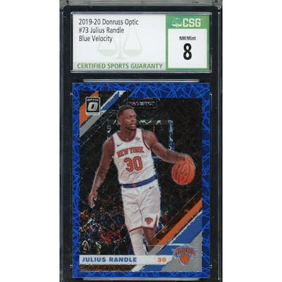 Julius Randle 2019-20 Donruss Optic Blue Velocity Basketball Card #73 CSG 8 - 8'6" x 11'6"