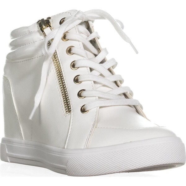 aldo white wedge sneakers