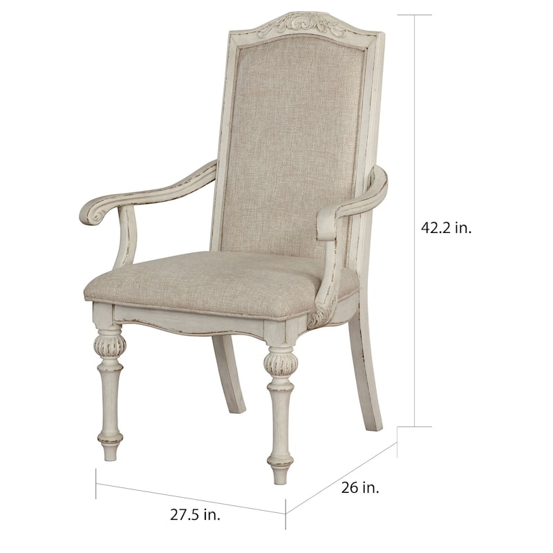 The Gray Barn Caelum Farmhouse Antique White Formal Arm Chairs (Set of 2)