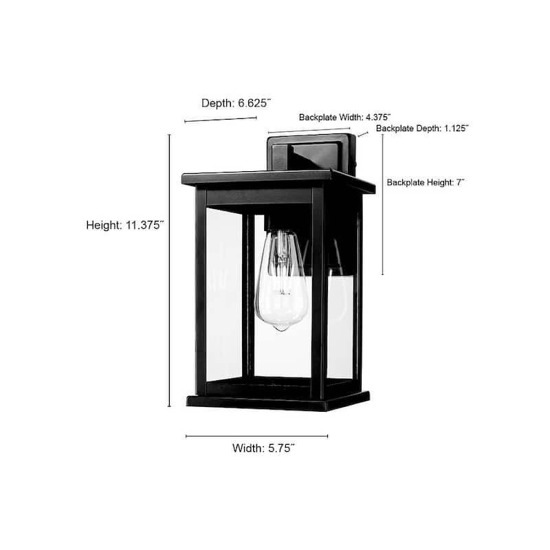 Millennium Lighting Bowton II 1 Light Outdoor Wall Sconce in Powder Coat Black