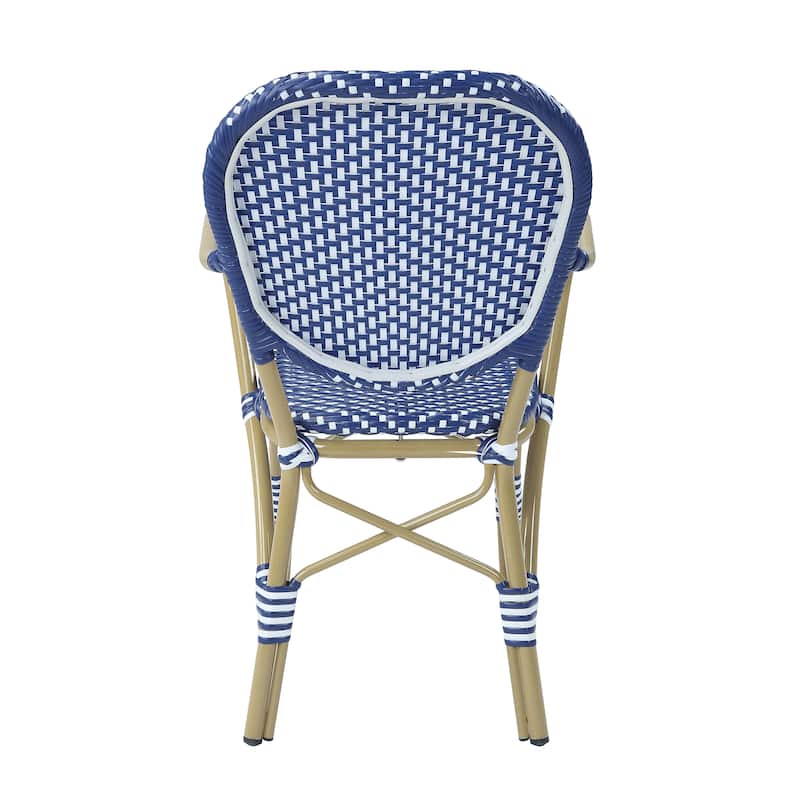 Courtnie French Blue PE Wicker Outdoor Dining Chairs (Set of 2) by Furniture of America - Set of 2