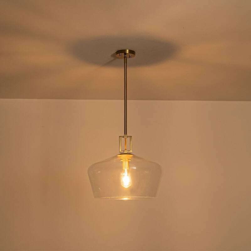 Clear Glass Chandelier 1-Light Pendant for Kithchen Dining Room - 18