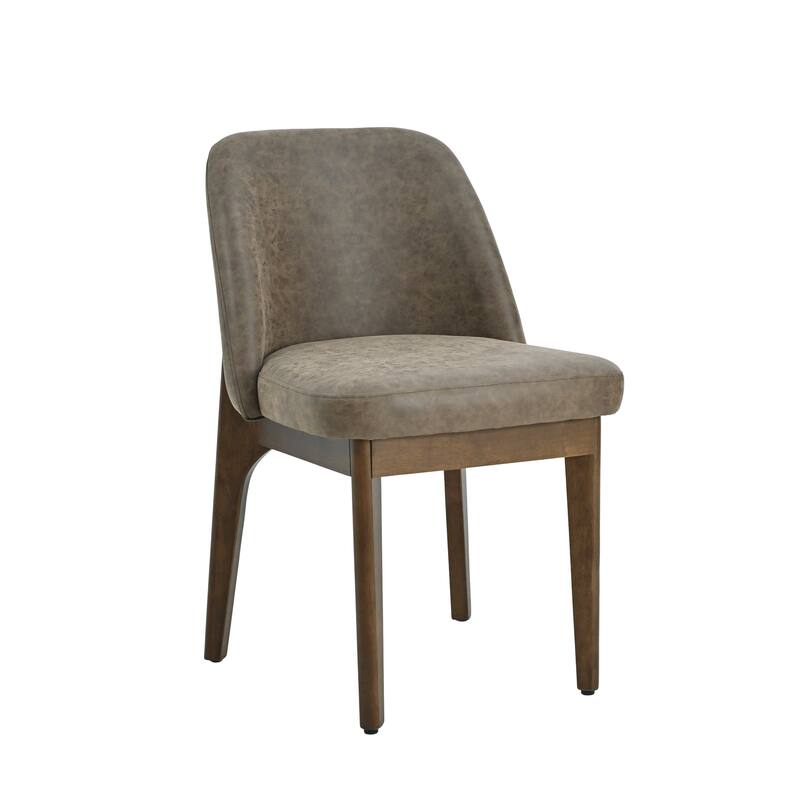 set of 2 upholstered side chairs with wooden legs, suitable for kitchen, dining room and office