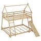preview thumbnail 28 of 27, Kid Friendly Twin over Queen House Bunk Bed with Climbing Nets & Ramp