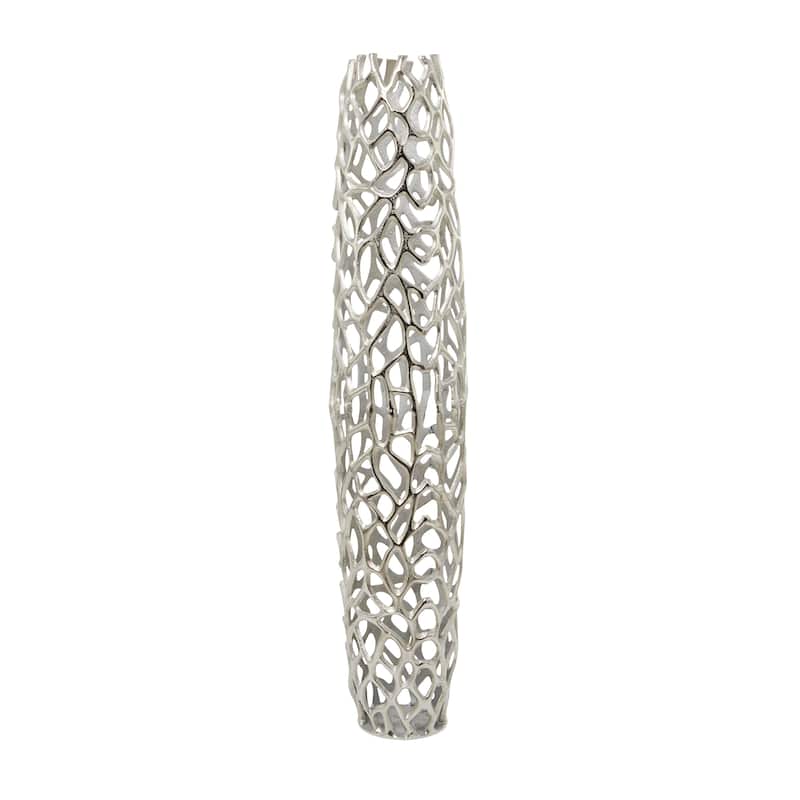 Gold Aluminum Metal Cutout Coral Decorative Vase