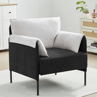 Two-Tone Upholstered Accent Chair with Wrapped Armrests