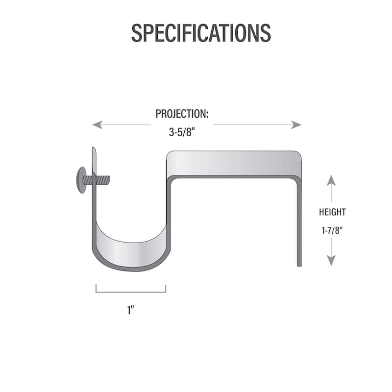 InStyleDesign Single Brackets for 1" Rod ( 50 pairs )