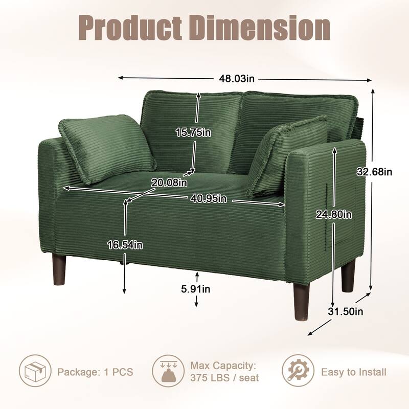 Soft Loveseat Couch With Soft Cushions