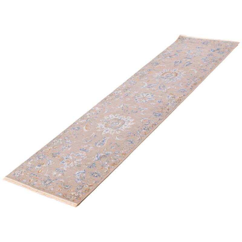ECARPETGALLERY Hand-knotted Heritage Grey Silk, Wool Rug - 2'7 x 10'0