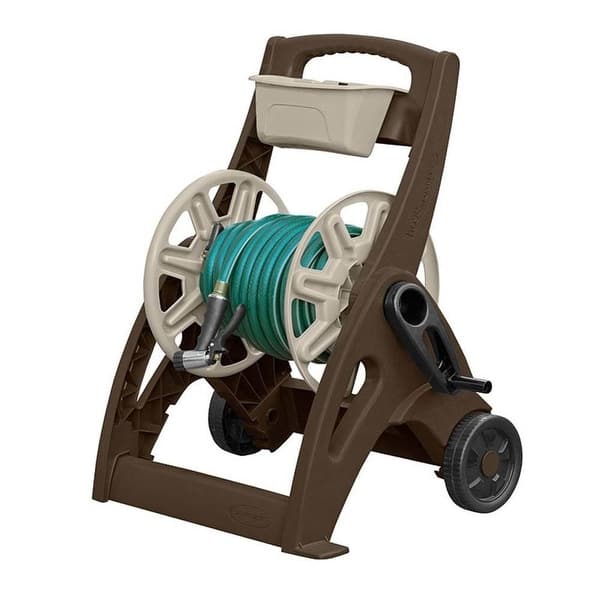 Suncast 225 Foot Capacity Hosemobile Pro Garden Hose Reel Cart, Mocha