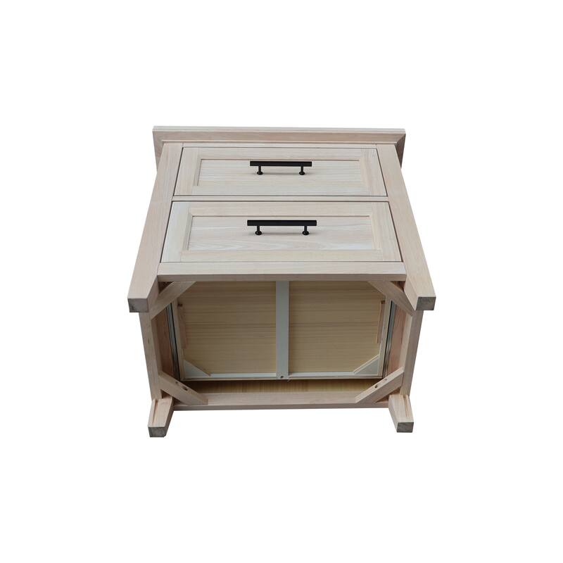 International Concepts Solid Wood 2-Drawer Nightstand