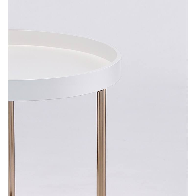 Stylish and Functional Mid-Century Modern Side Table with Copper Legs
