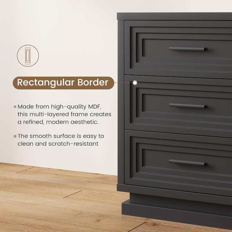Bedroom Nightstand with 3 Drawers Bedside Table End Tables Living Room
