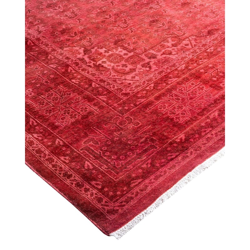 Fine Vibrance One-of-a-Kind Hand-Knotted Area Rug - Pink, 6' 2" x 8' 9" - 6' 2" x 8' 9"