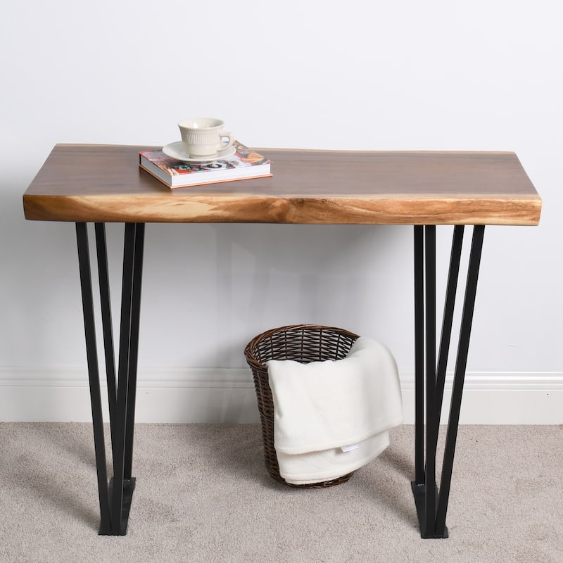 Natural Wood Rectangle Coffee Console Table