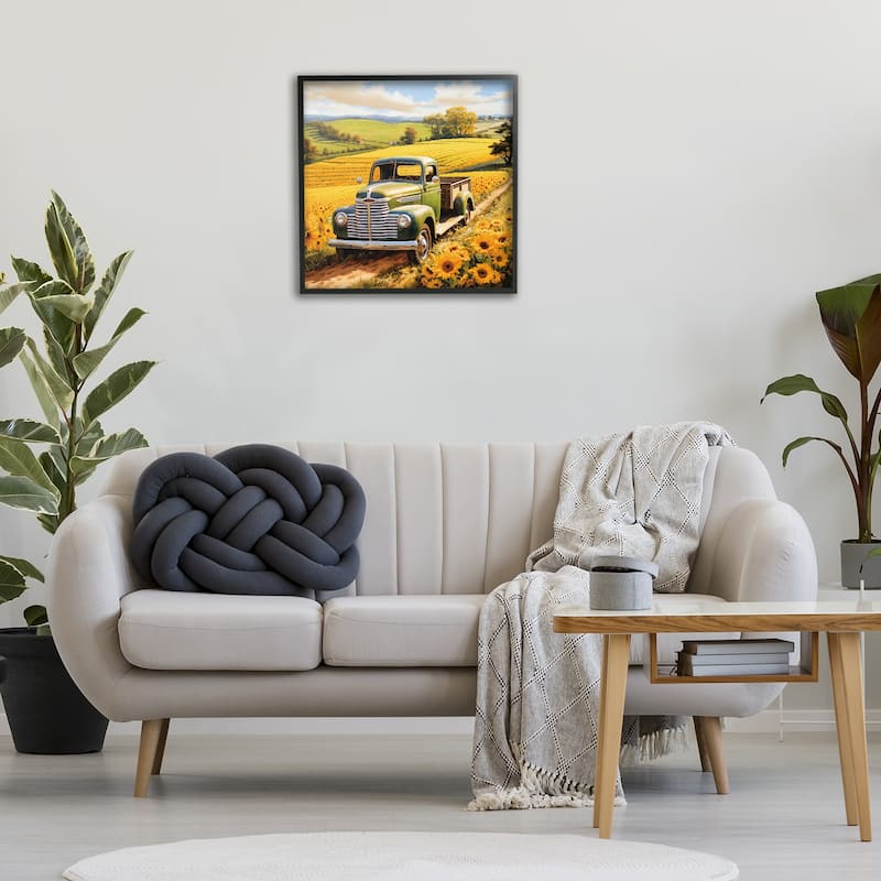 Stupell Truck Through Sunflower Field Framed Giclee Art Design By Heidi Kuntz