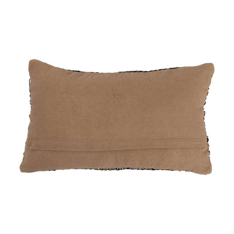 Hand-Woven Jute and Cotton Macramé Lumbar Pillow