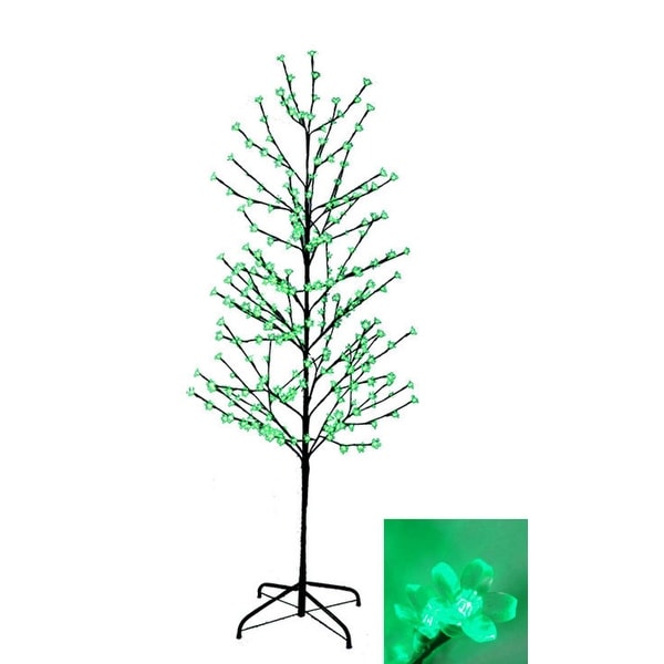 6 Enchanted Garden Led Lighted Cherry Blossom Flower Tree 6 X27 Enchanted Garden Led Lighted Cherry Blossom Flower Tree Green Lights