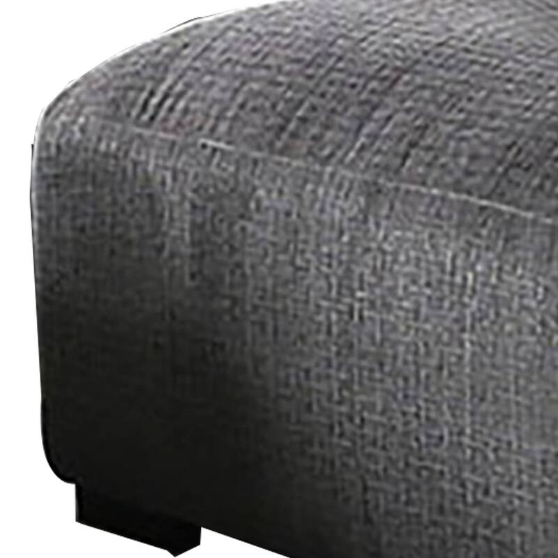 Modern Style Padded Ottoman with Fabric Upholstery, Gray
