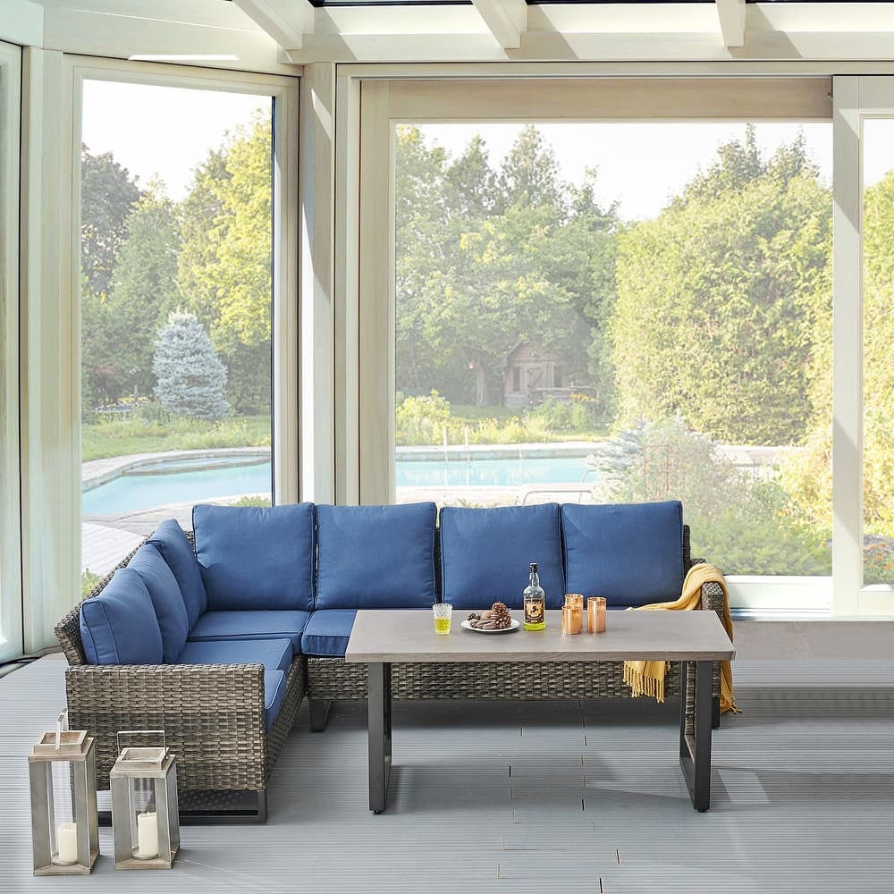 Gymojoy Sectional Sofa High Back Patio Sofa