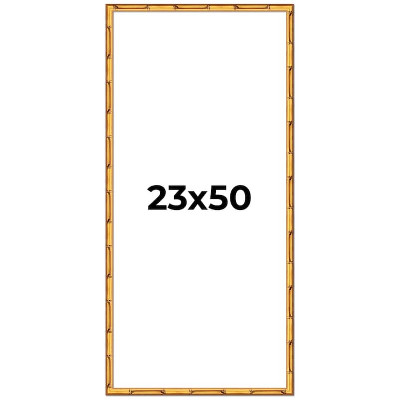 23x50 Frame Gold Bamboo Picture Frame Modern Photo Frame Includes UV Acrylic Shatter Guard Front Acid Free Foam Backing Board