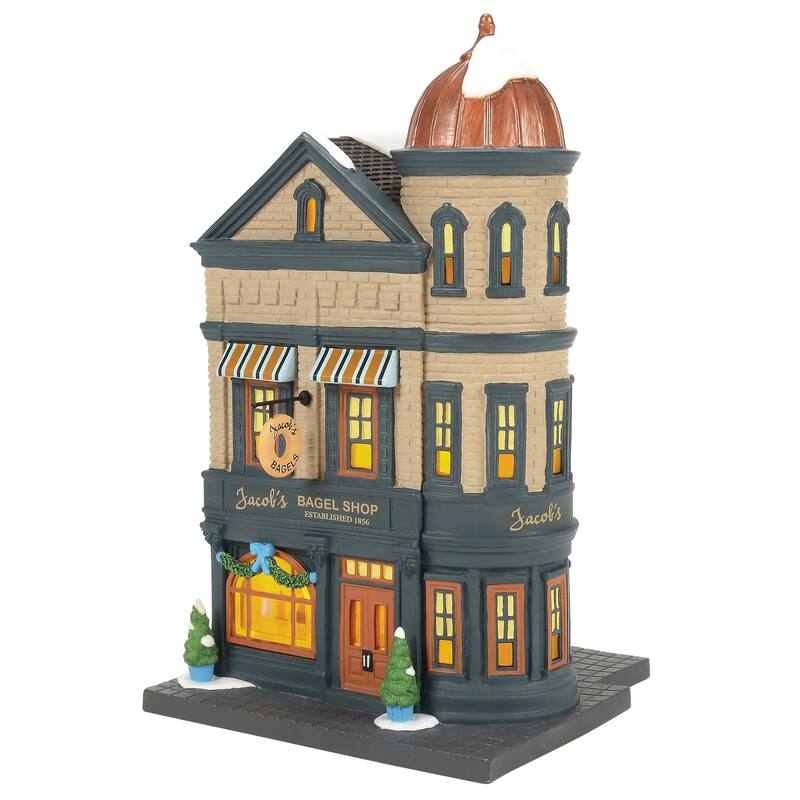 Department 56 Christmas In The City Jacob's Bagel Shop Lighted Building - 6015594