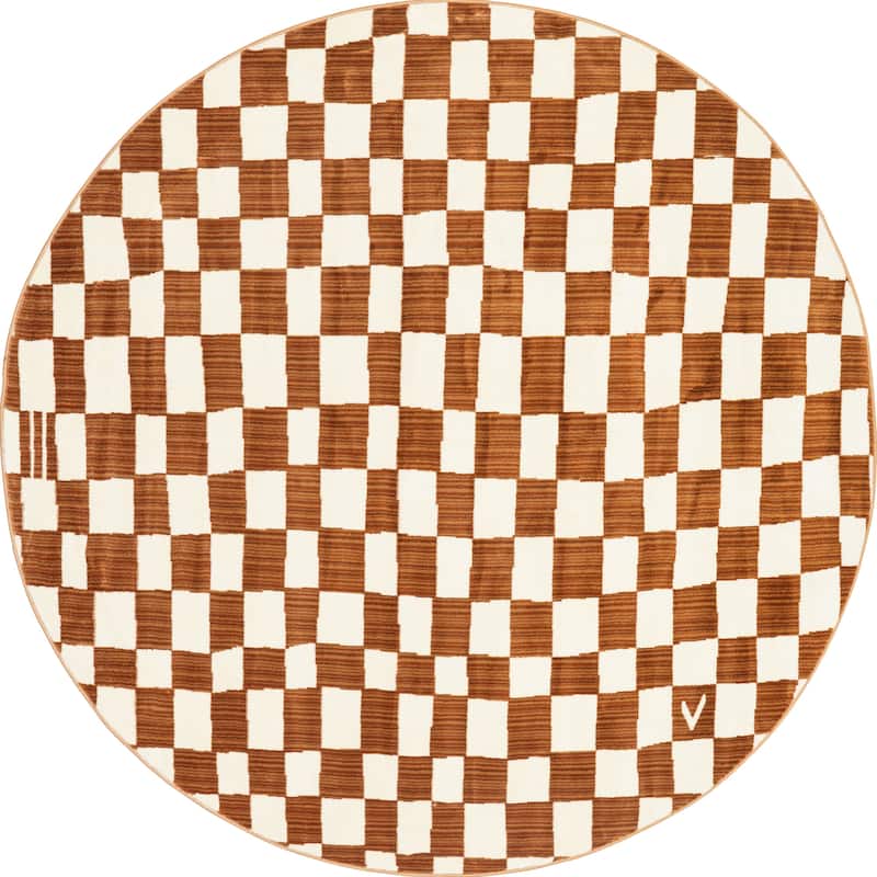 Nuloom Dominique Abstract Checkered Fringe Area Rug