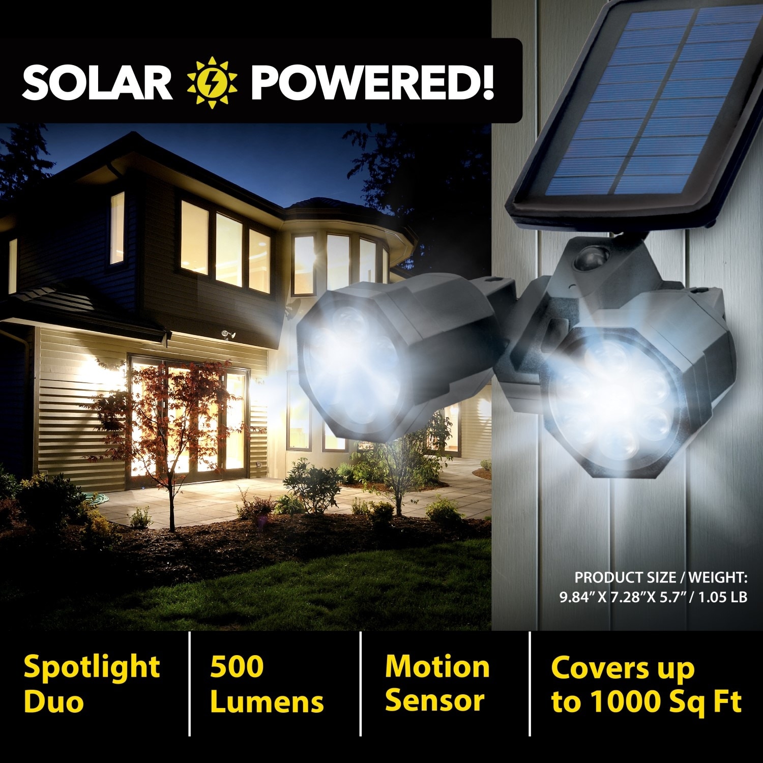 Bell + Howell Bionic Spotlight Duo LED Solar Outdoor Motion Sensor Light -  Bed Bath \u0026 Beyond - 39570351, image size:1500x1500