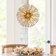 preview thumbnail 1 of 6, Modern 6-Light Glowworm Firefly Sputnik Crystal Globe Chandelier In Antique Gold