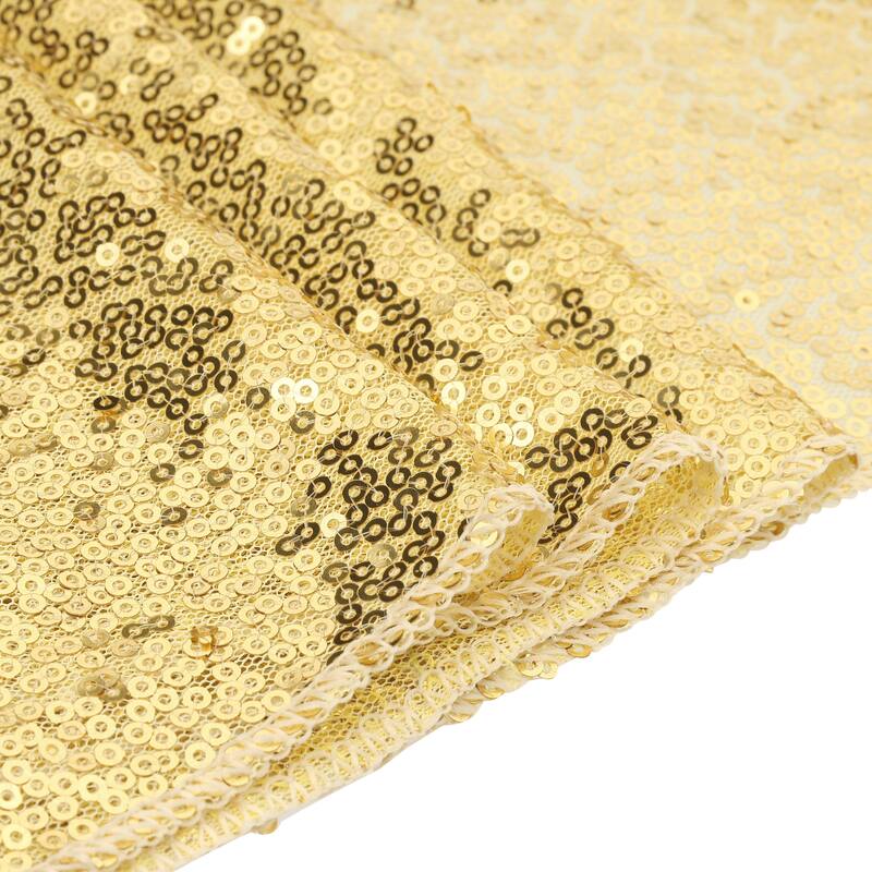 1 Pack Table Runners, Glitter Sequin Fabric Runner Shiny Table Decorations - Gold - 12x108 Inch