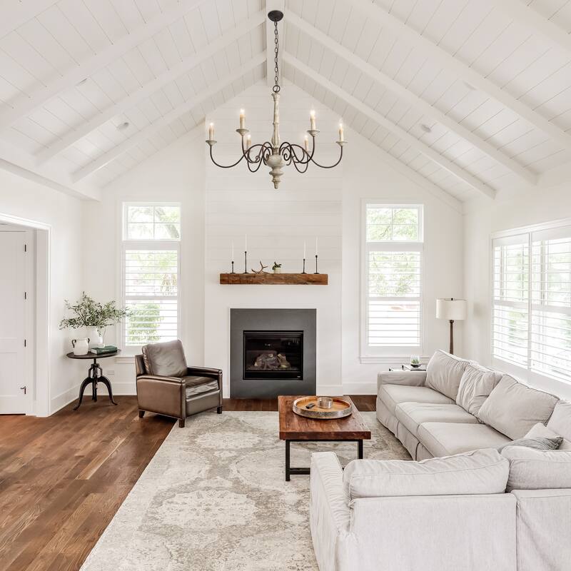 Farmhouse 6-Light Wood Chandelier French Country Classic Light for Dining Room