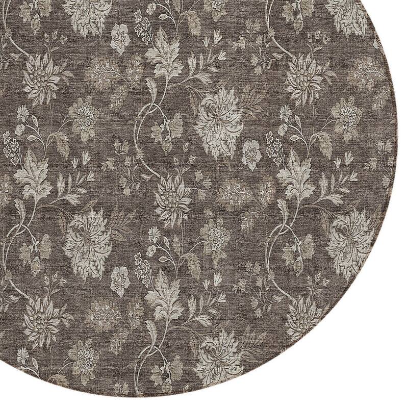 HomeRoots Floral Transitional Rectangle Outdoor Rug