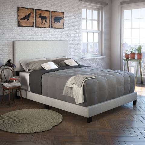 Boyd Sleep Milan Cream Linen Upholstered Platform Bed Frame