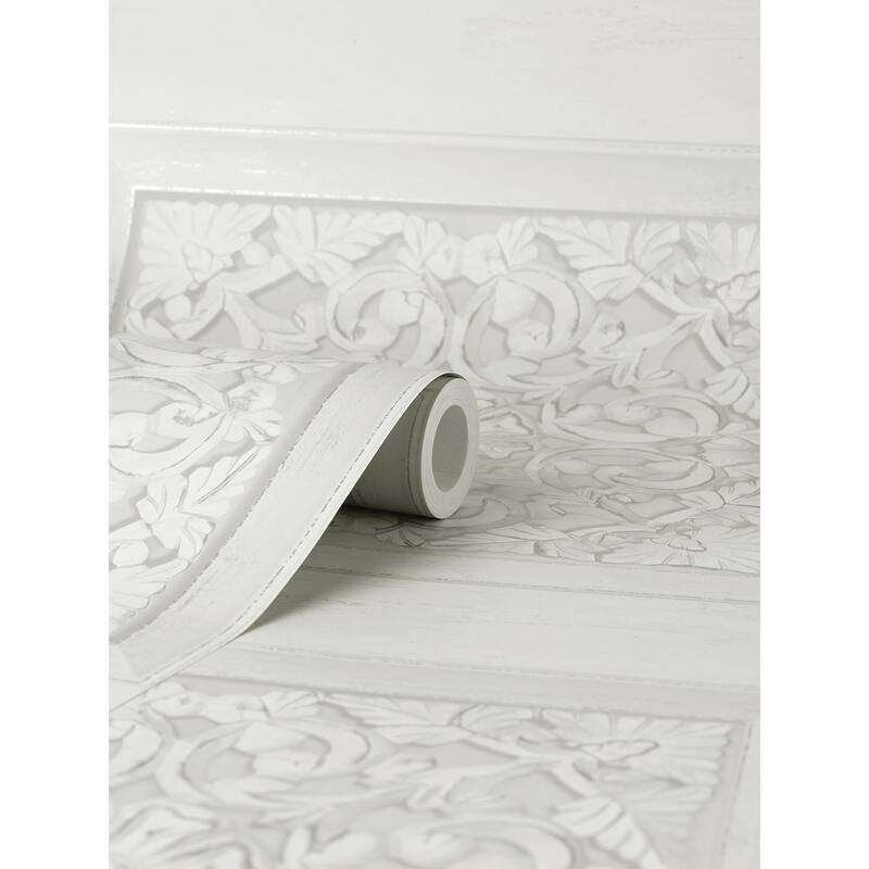 Fine Decor Albie Dove Carved Panel Wallpaper