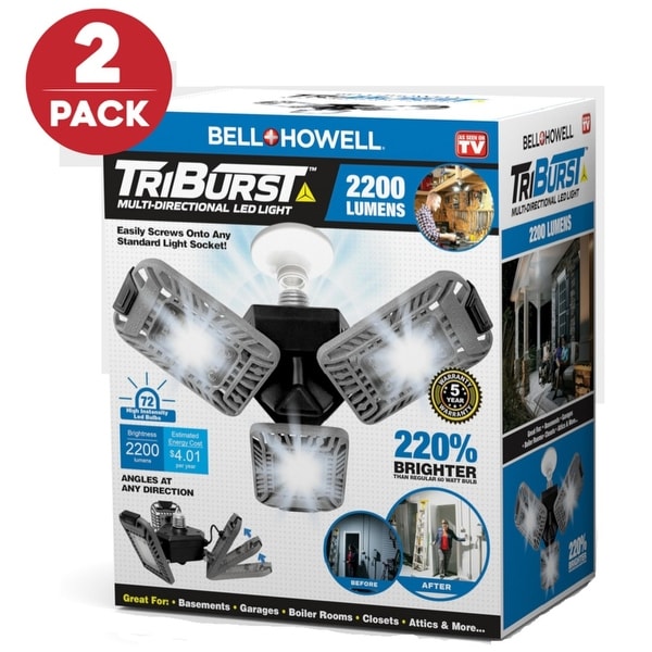 Bell Howell TriBurst 2000 Lumens Multi Directional LED 3 Panel Ceiling Light Bed Bath Beyond 32735817