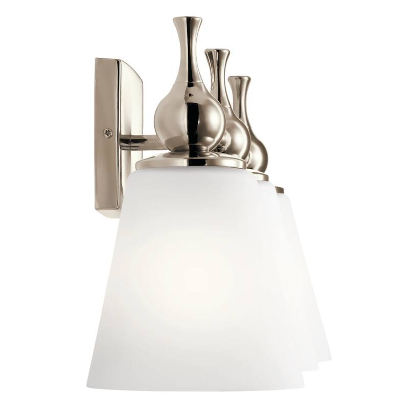 Kichler Cosabella 24 Inch 3 Light Vanity Light with Satin Etched Case Opal in Polished Nickel