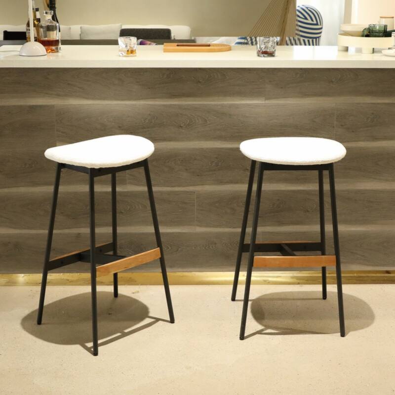 Modern Set of 2 Bar Stools Comfortable & Stylish Counter Height and Bar Height Bar Stools