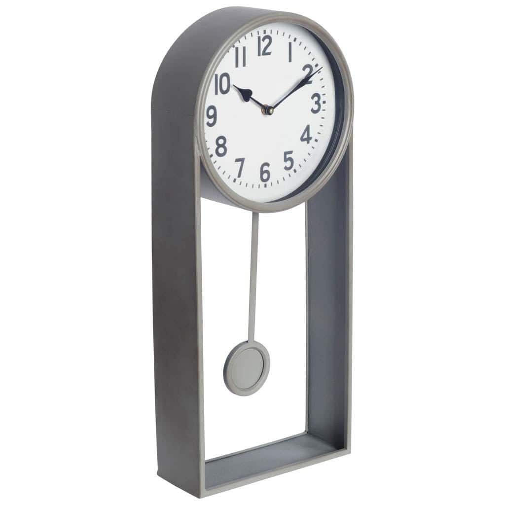 Small Pendulum Silver Clock - 24" x 4"