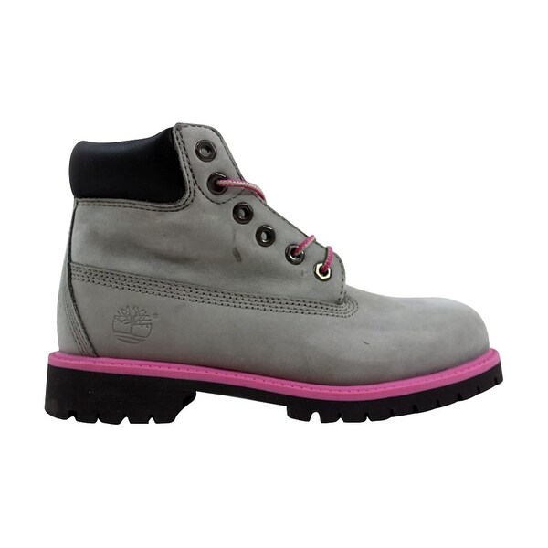 grey and pink timberlands