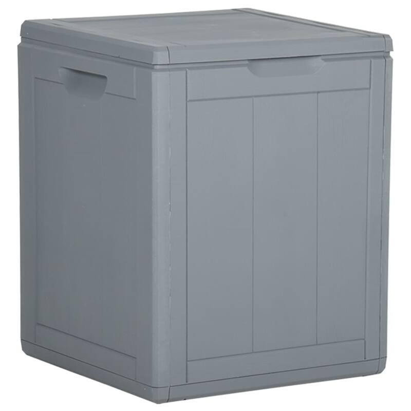 vidaXL Tool Box UV Resistant Outdoor Cushion Storage Box Tool Chest PP Rattan - 16.9" x 17.3" x 20.1" - Grey