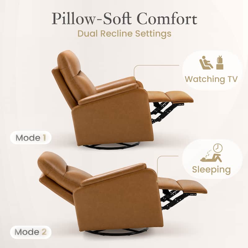 Fabric Recliner Sofa Chair Swivel Rocking Footrest-Single Seat for Living Room