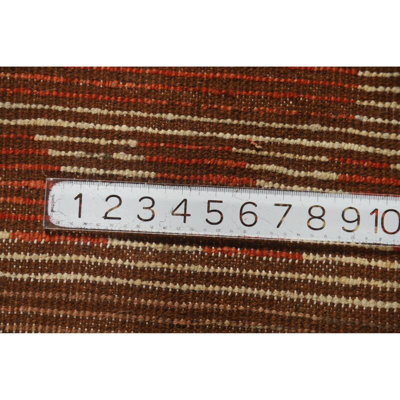 Moroccan Oriental Area Rug Handmade Orange Geometric Wool Carpet - 6'10" x 9'9"