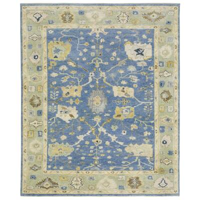 Style Haven Palma Wool Hand-Knotted Oriental Blue/ Green Area Rug