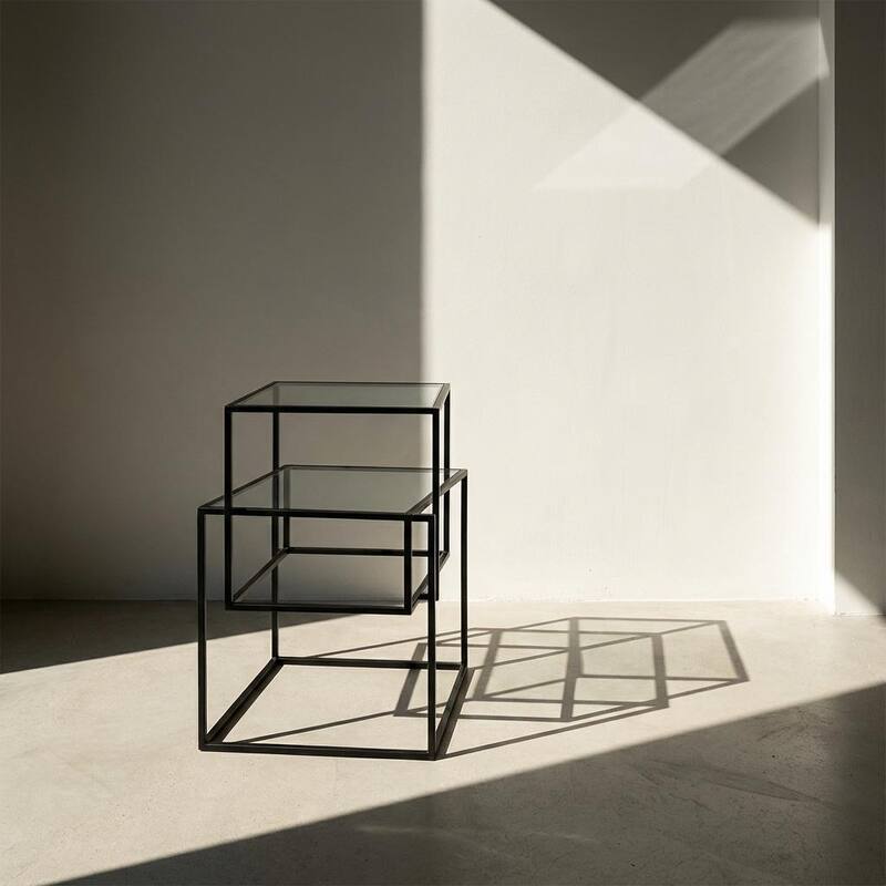 Modern Minimalist Sofa Glass Side Table