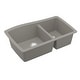 preview thumbnail 31 of 61, Karran Undermount Quartz 33 in. Double Bowl 60/40 Kitchen Sink with Bottom Grids and Strainers