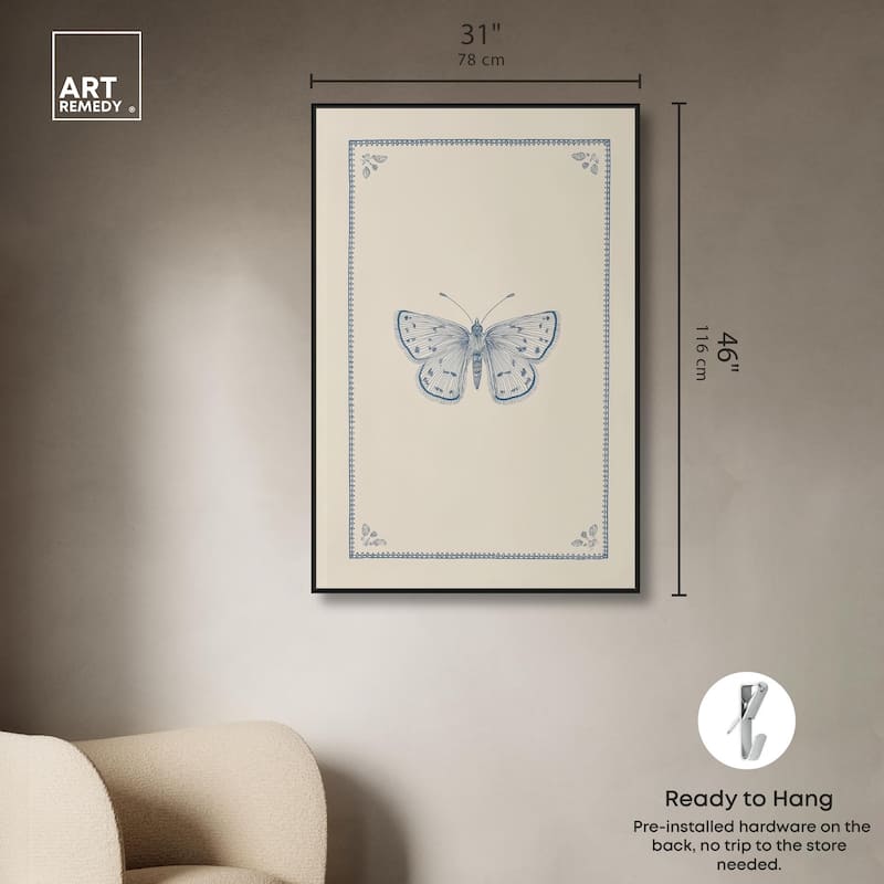 Blue Butterfly II Canvas by Art Remedy